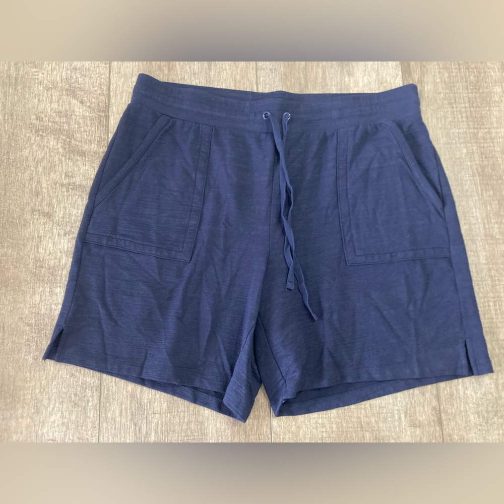 Talbots Cotton Blend Deep Blue Relaxed Shorts